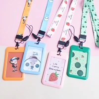 cute cartoon solid color lanyard neckband phone strap key id ic work card badge clip keychain lariat childrens gift