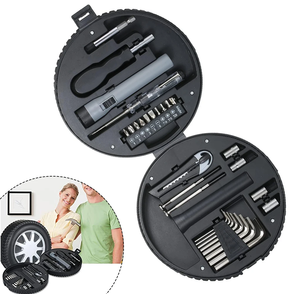 

29PCS Home Tool Set Hex Key Wrench Precision Screwdriver Bit Flashlight Repairing Set Allen Key Screwdriver Repair Tool Set