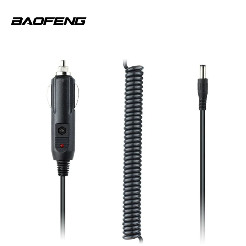 Автомобильный зарядный кабель для рации Baofeng, 12 В, кабель для зарядки в автомобиле, для радиоприемников Baofeng, с разъемом на 12 В, с зарядным уст... от AliExpress WW