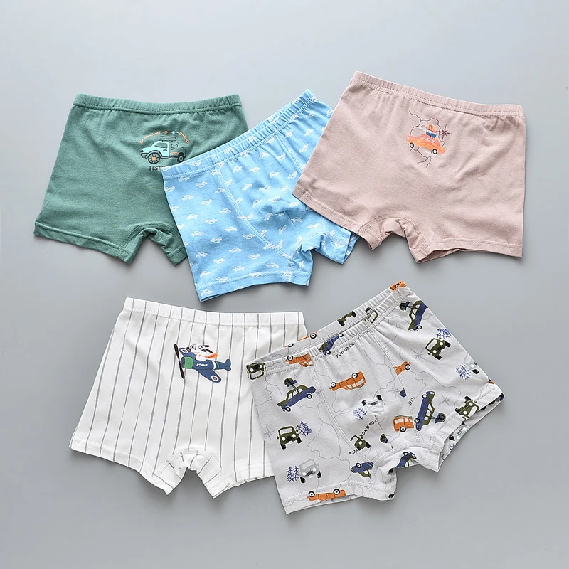5 шт./лот нижнее белье для мальчиков детские трусы с рисунками детское девочек