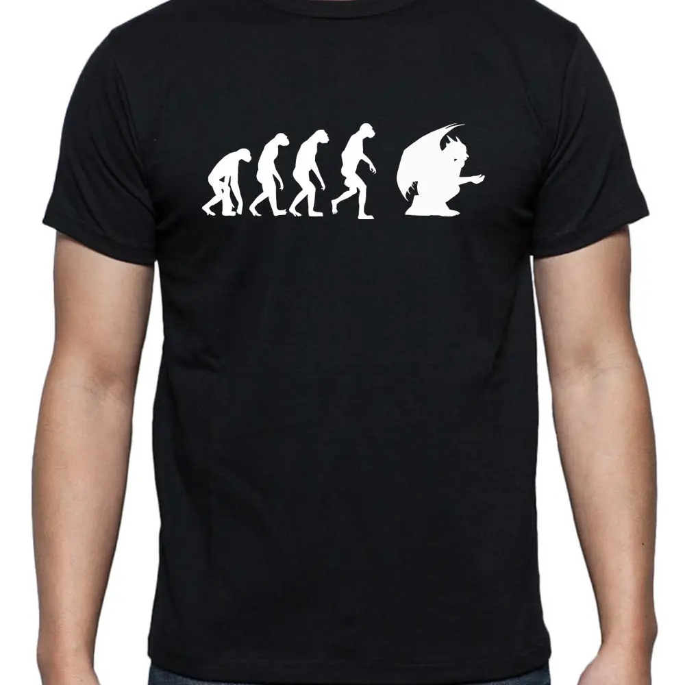 Эволюция гаргойла гротеск Готическая футболка с жутким принтом крутая