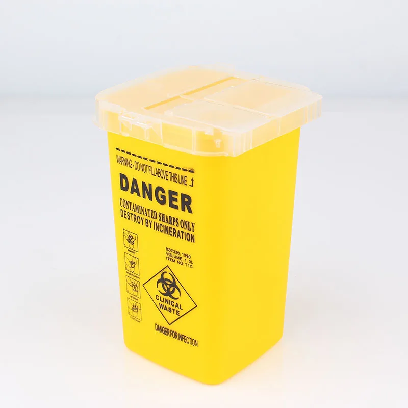 1Л емкость Шарп контейнер медицинские Иглы Bin Biohazard иглы для пирсинга избавление