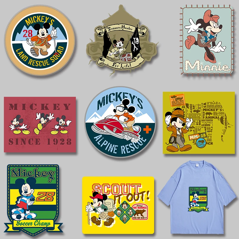 

Mickey Stickers Thermal transfer printing Stickers on Clothes Patches for Kids Clothing Jacket Heat Transfer printing