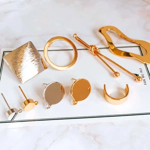 Настоящее золото серебро цвет серьга-гвоздик с покрытием Diy Материал кулон ожерелье серьги аксессуары Подвески компоненты ювелирных изделий 4 шт.