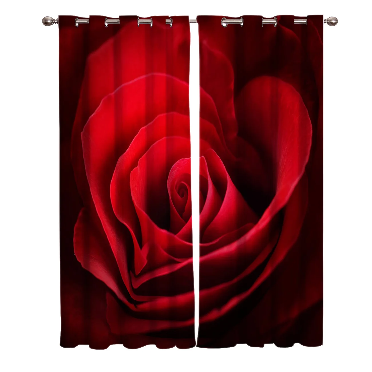 Розово красный цветок Любовь красное сердце оконные шторы живописные для