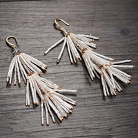 fashion beads bridal earrings handmade wedding accessories jewelry gold color women earring