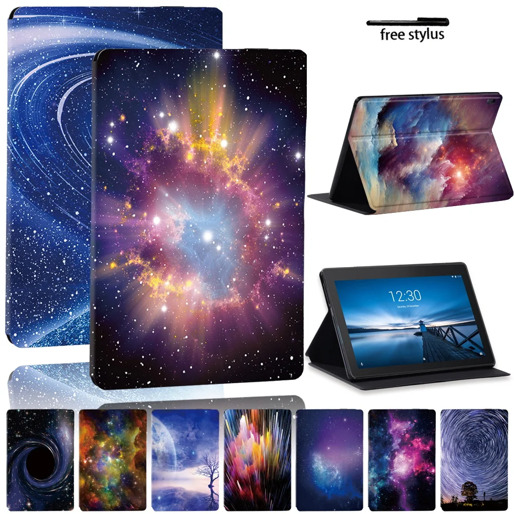 

For Lenovo Tab M10 TB-X605F TB-X505F/Tab E10 TB-X104F TB-X104L Pu Ltather Foldable Stand Tablet Case Cover for Tab M10 Plus
