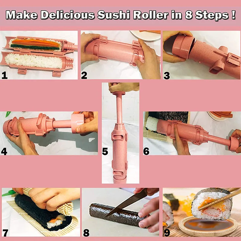 

Quick Sushi Maker Roller Rice Mold Bazooka Vegetable Meat Rolling Sushi Tools DIY Sushi Making Machine Kitchen Gadgets