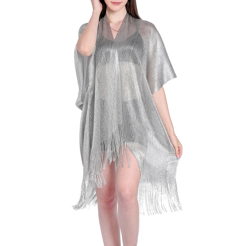 Золотое бикини с кисточками накидка сексуальное пляжное платье туники для