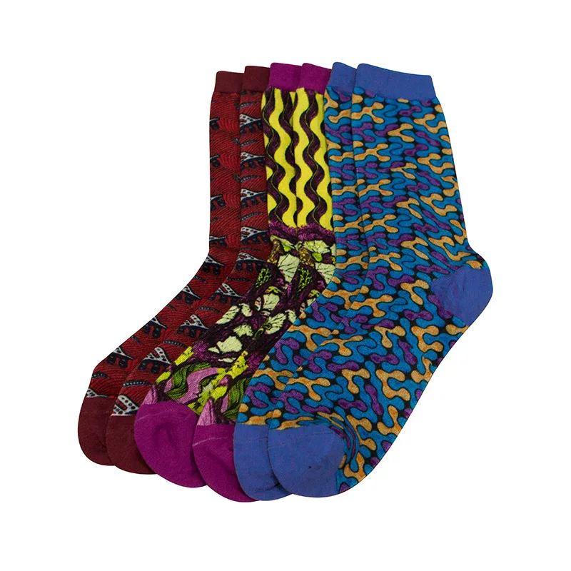 

New 3 Pairs/pack Women Socks African Print Colorful Soft Floor Socks Leisure Bamboo Fiber African Women Sock Gift Female WYB528