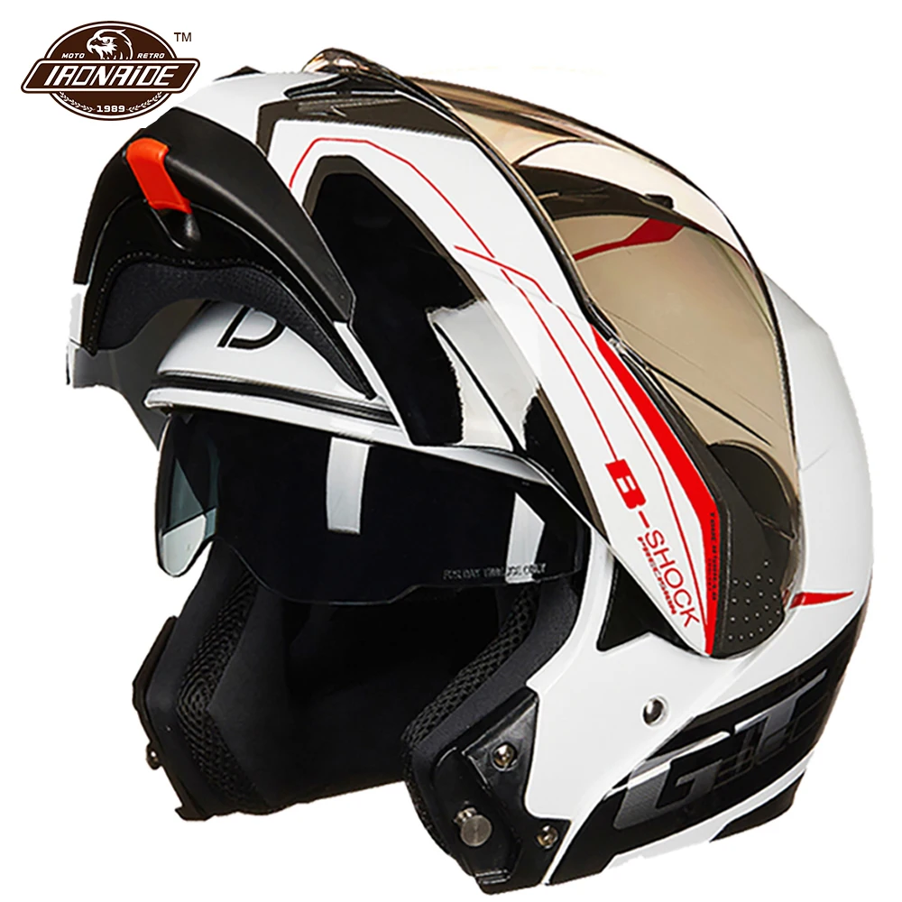 

BEON Full Face Motocross Helmet Filp Up Motorcycle Helmet Casco Moto Motorbike Capacete Double Visor Racing Helmet for Men Women
