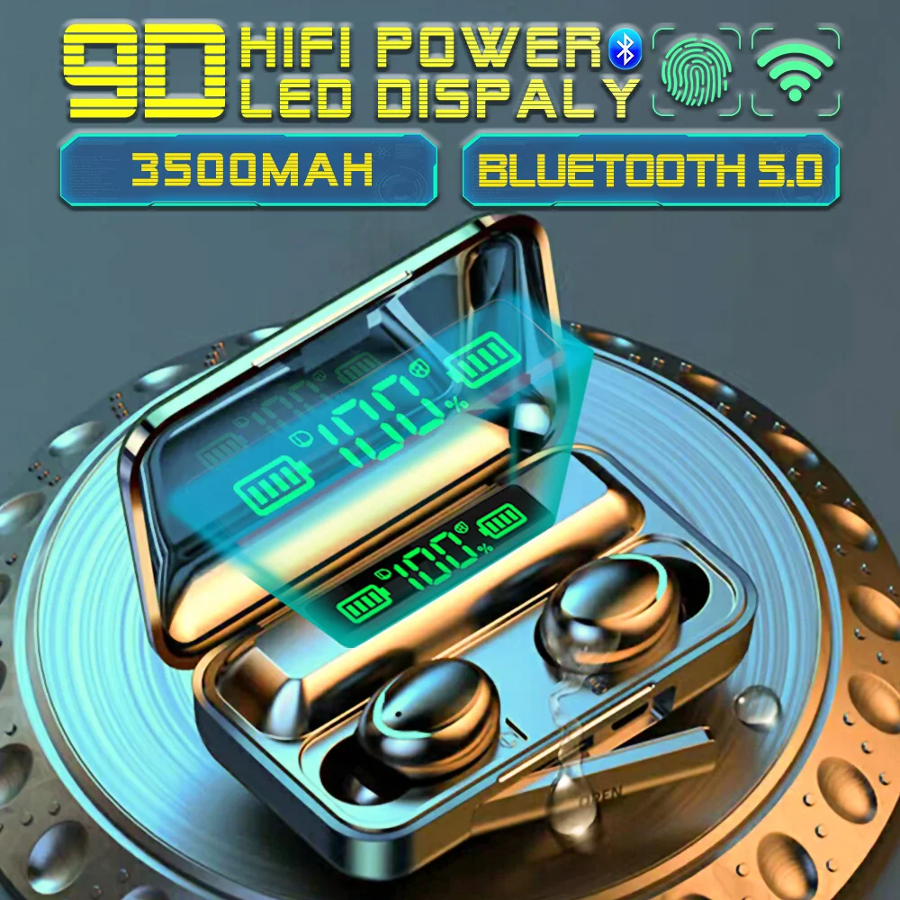 Наушники F9 PK S11, 3500 мА/ч, Дополнительный внешний аккумулятор, Bluetooth 5,0, беспроводная TWS спортивная Гарнитура, музыкальные наушники для iPhone, iPad, Xiaomi, HUAWEI, Honor