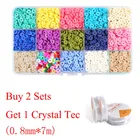 Круглый бисер из полимерной глины SAUVOO, 15 цветов, 6 мм, круглые бусины Heishi с отверстием для ювелирные изделия, изготовление браслетов сделай сам, цепочек