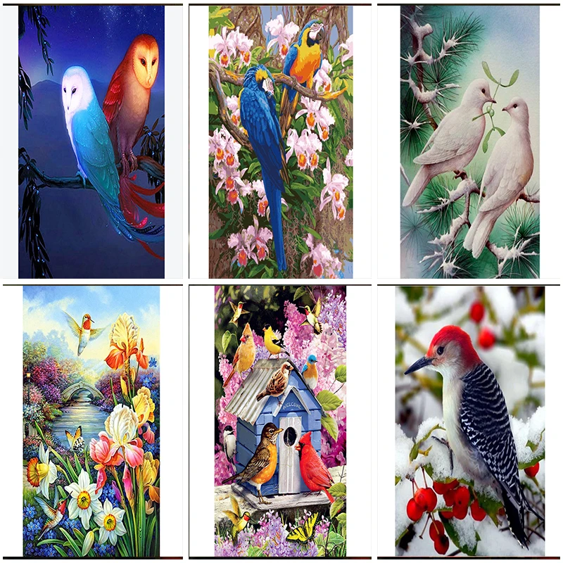 

5D DIY Diamond Painting Bird Full Square Round Drill Cross Stitch Rhinestones Decor Embroidery Mosaic Animals Sets Home Handmade