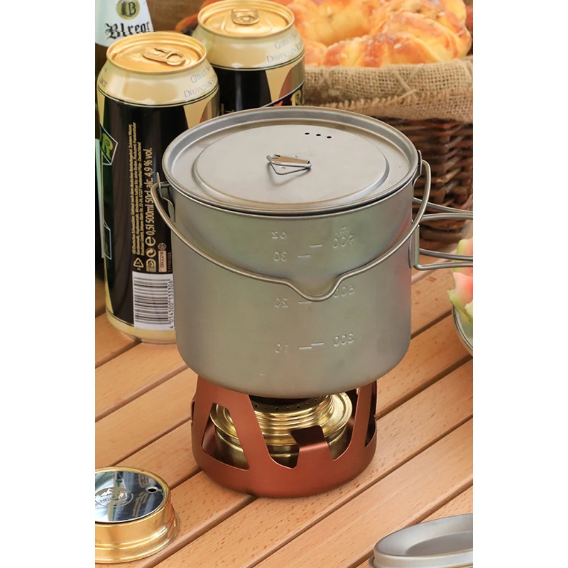 Походная посуда 1100 мл титановый подвесной горшок портативный складной для