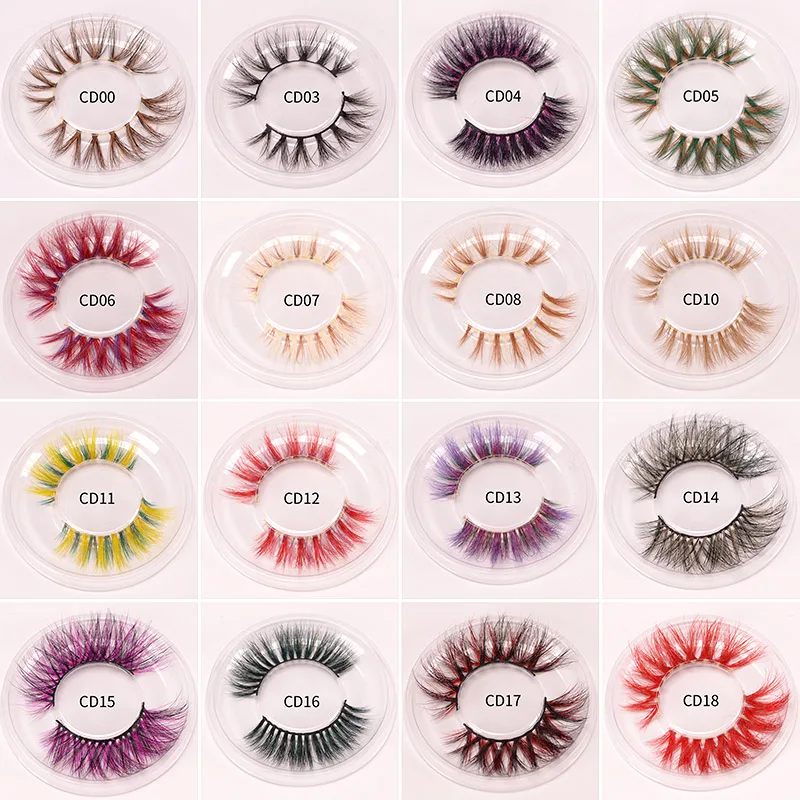 3D/6D накладные Цветной ресницы из мягкой натуральной норки пушистый Стиль для