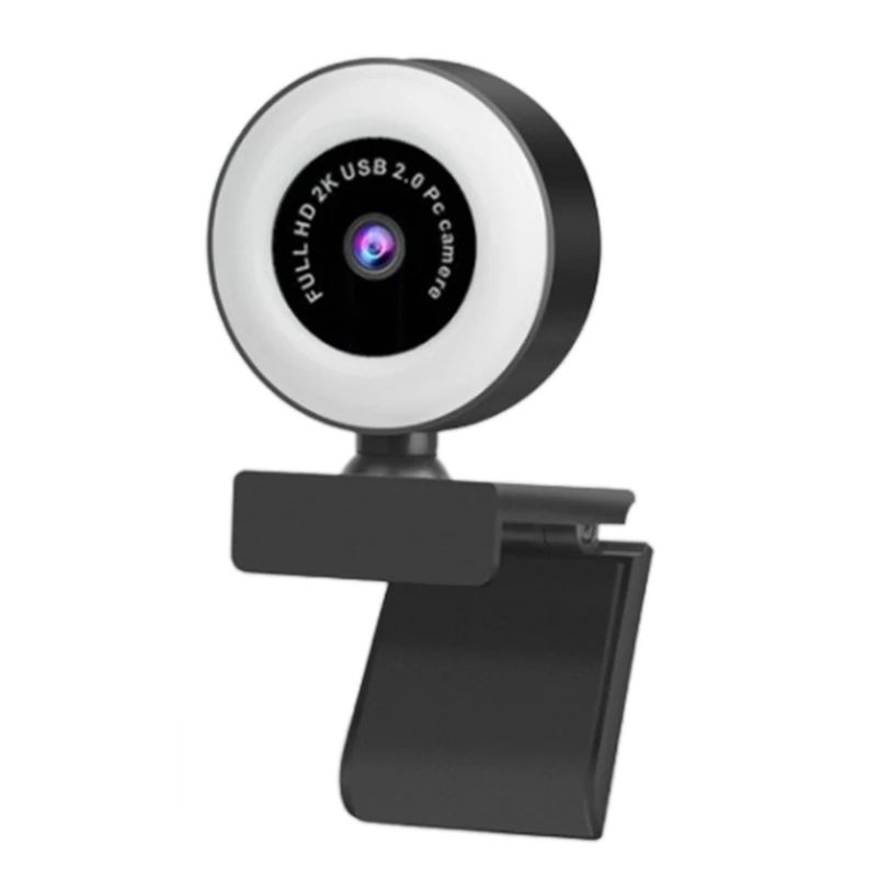 

1080P USB Plug and Play Webcam with Built in Microphone Light for Live Video Calls Streaming Video Online Meetings