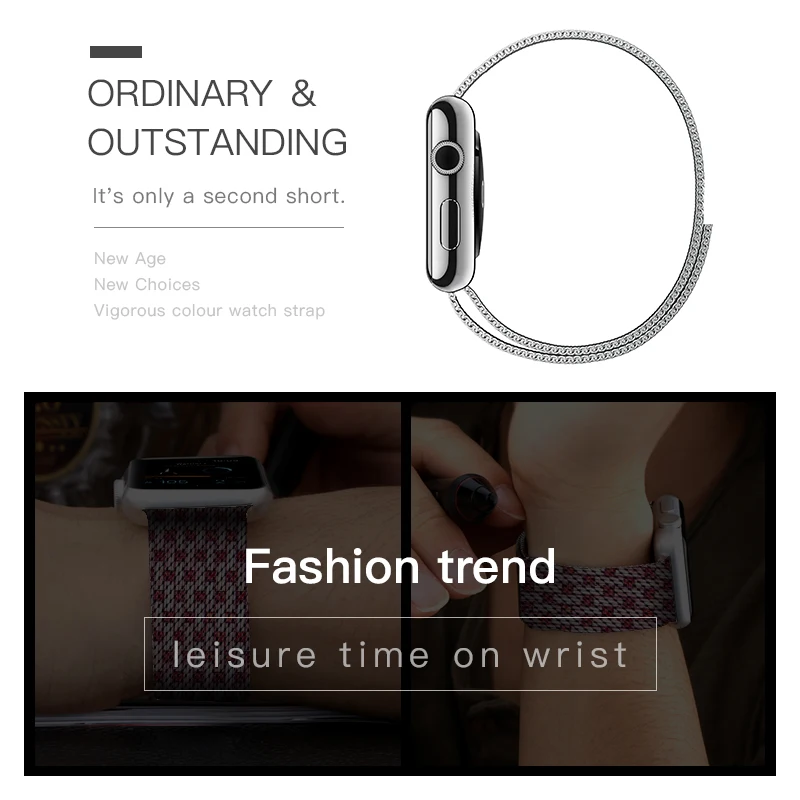 Миланская петля полоса дизайн для Apple Watch полосы 44 мм серия 4 40 мм магнитный браслет браслеты для Iwatch серии 3 ремешок