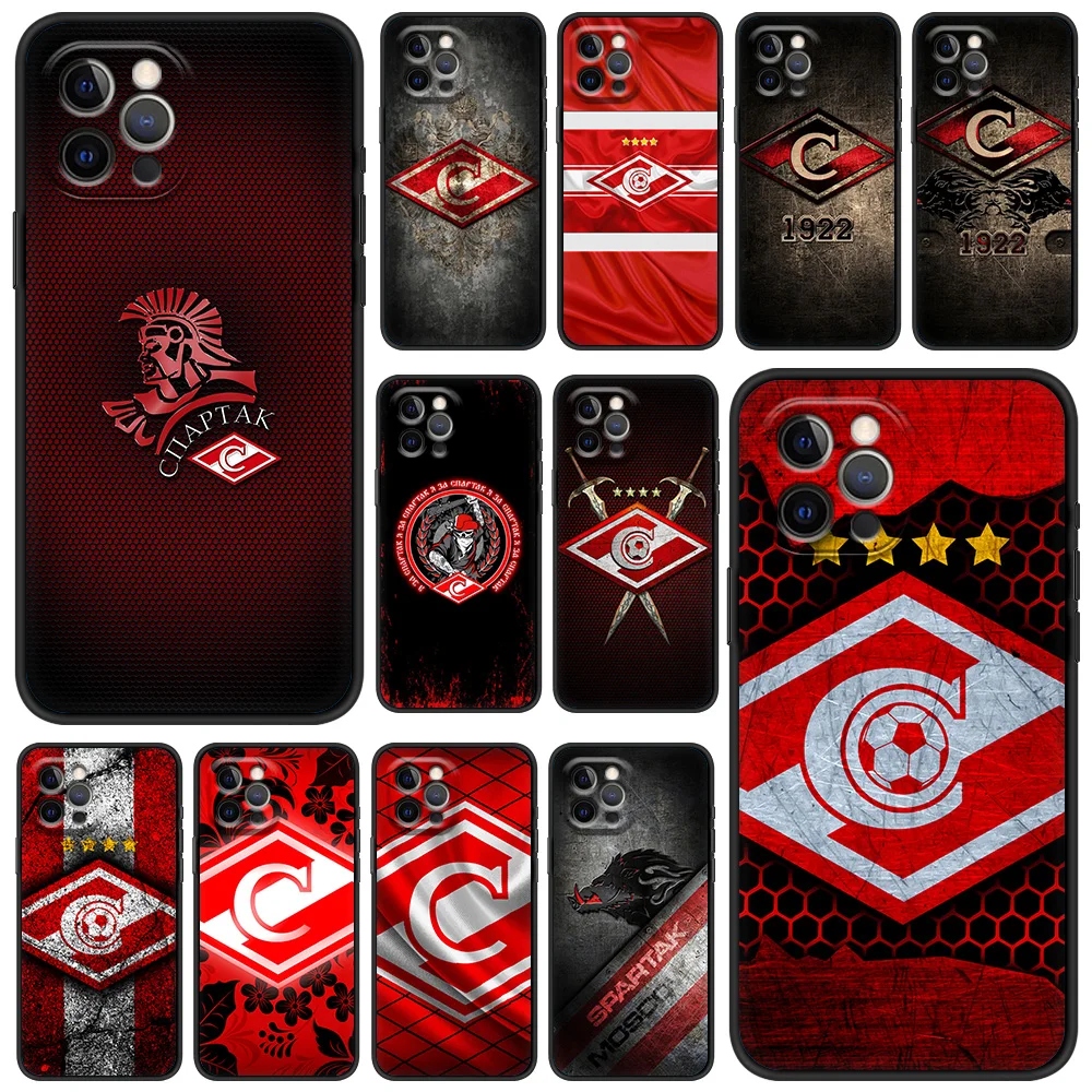 

Spartak Moscow Fashion Phone Case For iPhone 13 12 11 Pro MAX XR X SE XS 7 8 Plus Luxury iPhone13 Fundas Soft Black Cover Capa