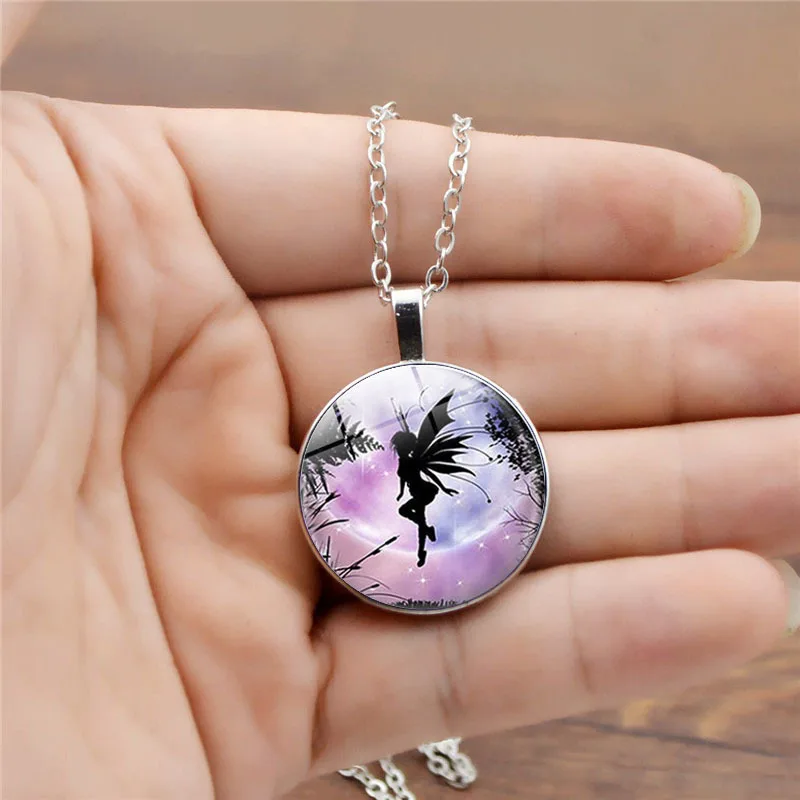 Мода 2020 волшебная фея девочка узор Светящееся Стекло купольное ожерелье Женское
