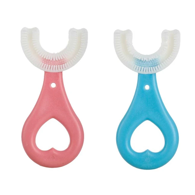 9cm Manual Silicone Baby Yoothbrushing Artifact U-Shaped Children Toothbrush Oral Care Cleaning Brush