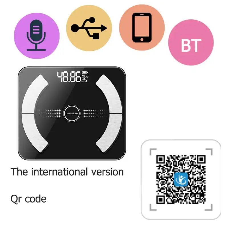 ЖК дисплей Bluetooth приложение для измерения жира тела умные голосовые электронные