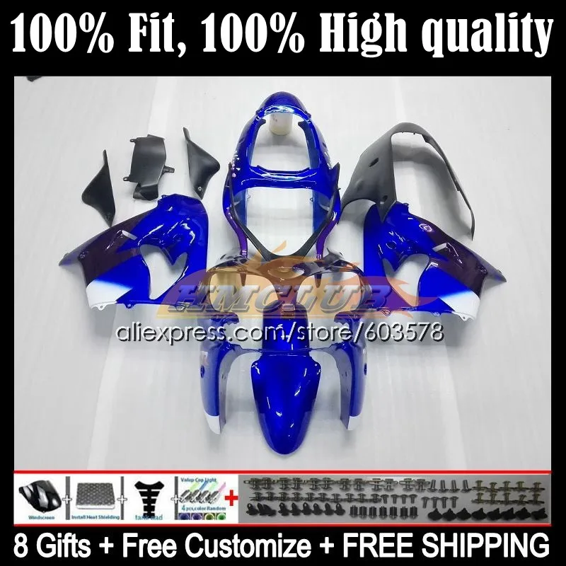 

Инжекционный корпус для KAWASAKI NINJA ZX9 ZX 9R 9 R 900 ZX900 CC 118CL.39 ZX9R 00 01 900CC ZX-9R 2000 2001 OEM глянцевые синие обтекатели