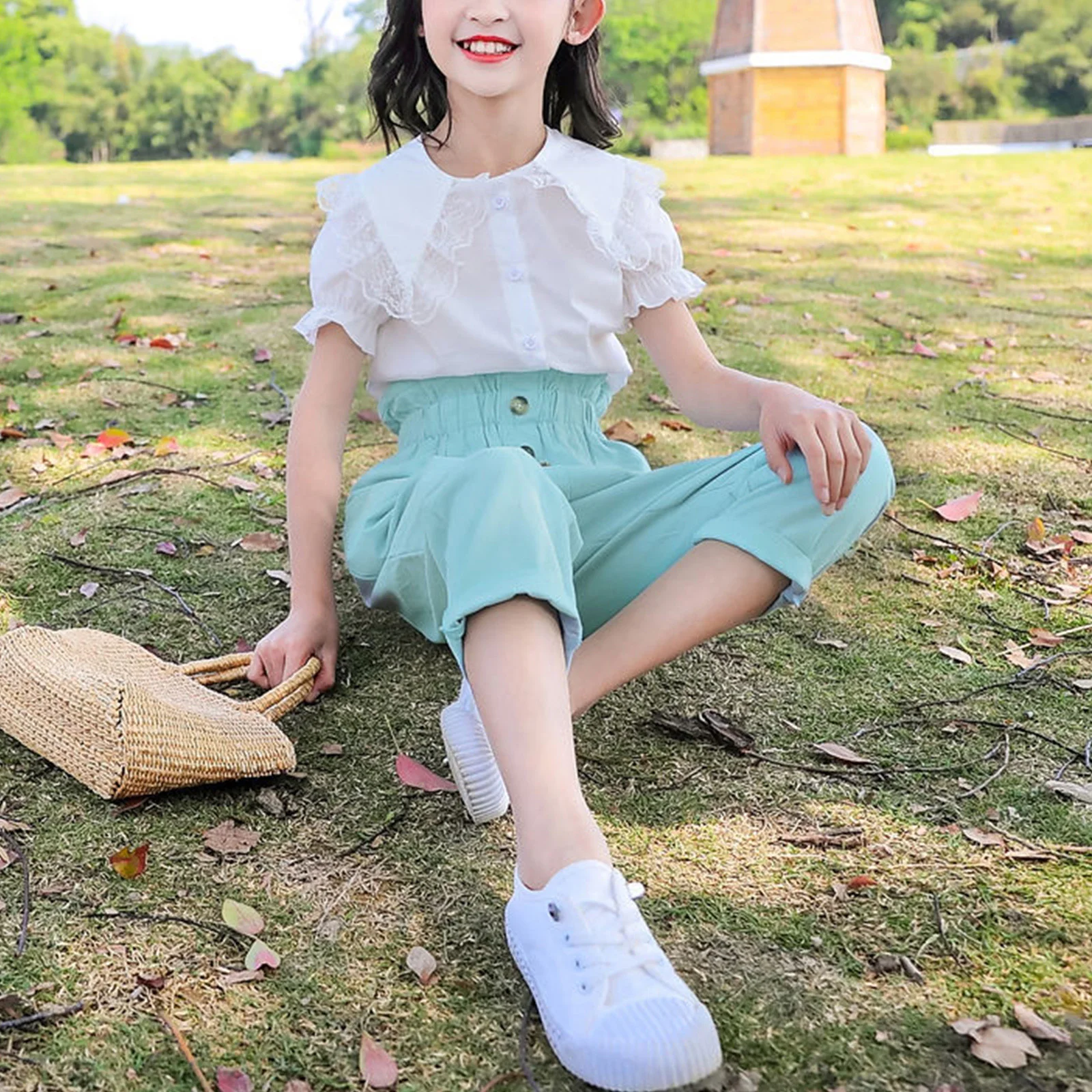 

New Summer Girls Casual Outfits 2021 Shirt + Pants 2 Pieces Fashion Girls Clothing Sets Children's Clothes 6 8 10 10 12 Years