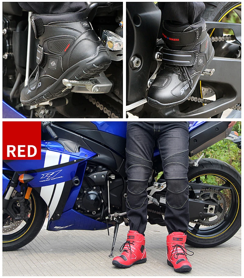 Ботильоны мотоциклетные для мужчин и женщин защитные ботинки езды на мотоцикле