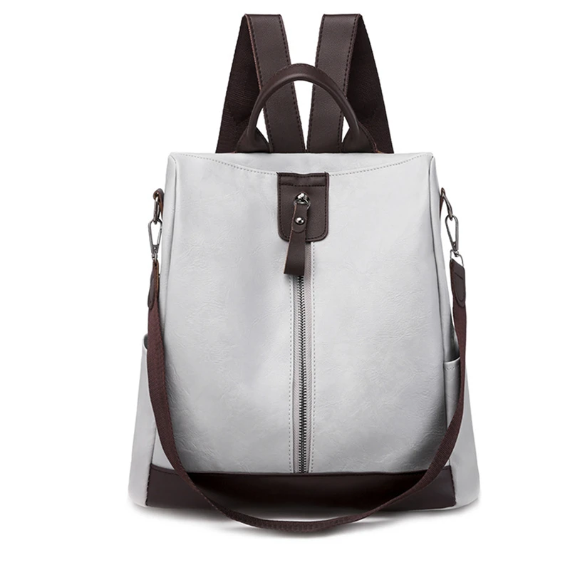 

3 In 1 Retro Backpack Ladies PU Leather School Bags For Teenage Girls Anti-theft Ladies Shoulder Bags Simple Travel Backpack