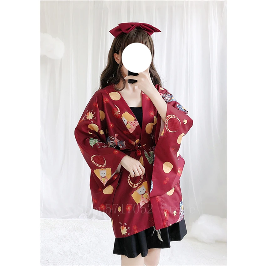 Кимоно женское в японском стиле хаори кардиган юката Харадзюку азиатская одежда