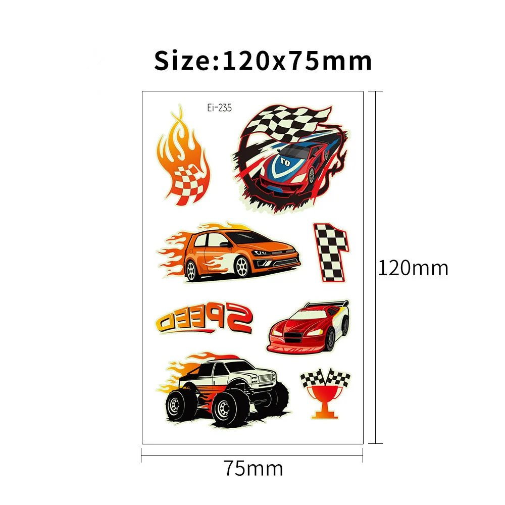 Водостойкие светящиеся тату наклейки на мотоцикл мальчик ребенок боди арт в