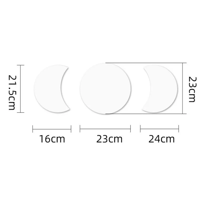 

Moon Phases Mirror Stickers 3Pieces Crescent Moon Acrylic Mirror Wall Art Decor For Home Nursery Bedroom Interior Decal