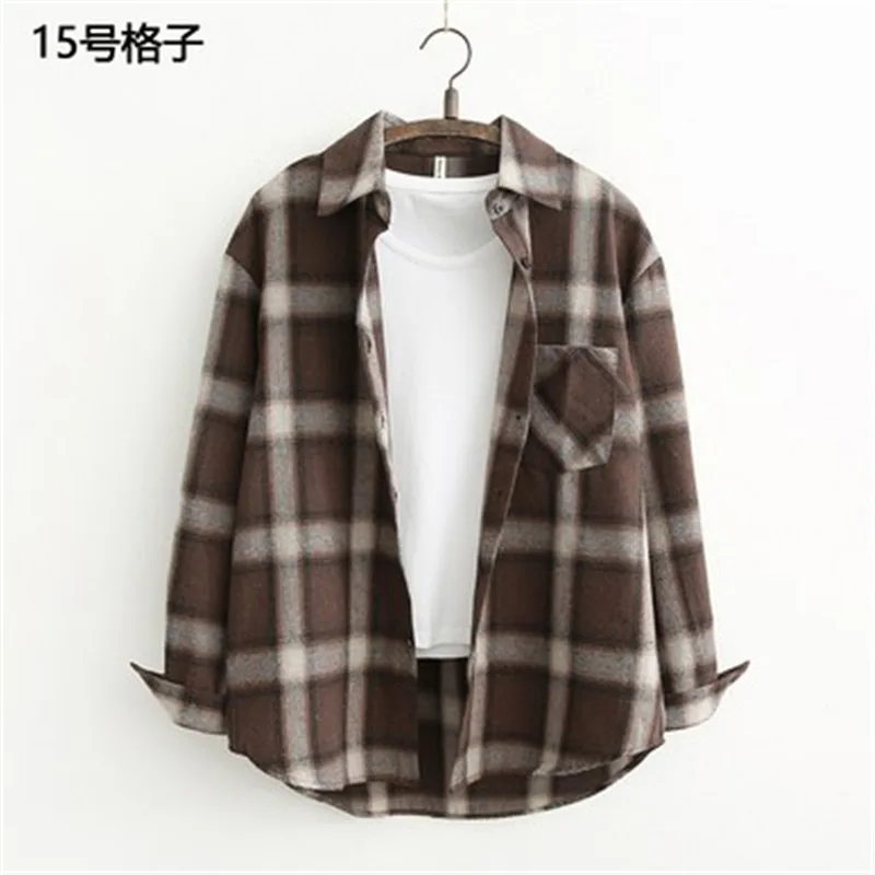 Зима 2023 женские блузки Envio Новая женская рубашка в клетку Женская свободная