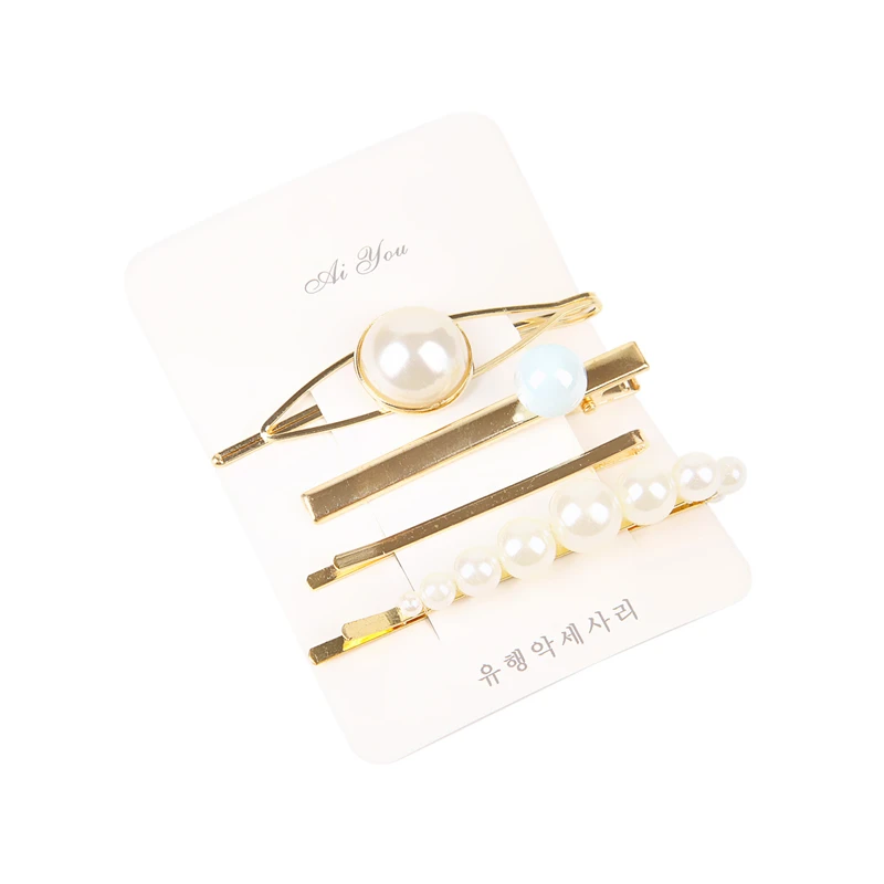 4 шт./компл. жемчужная заколка женские заколки разноцветные бусины для волос