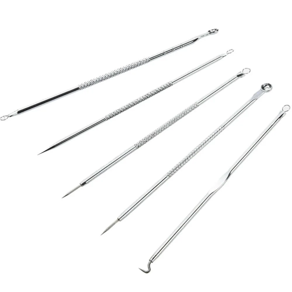 

5Pcs/Lot Face Washing Product Blackhead Comedone Acne Pimple Blemish Extractor Remover Stainless Needles Face Care