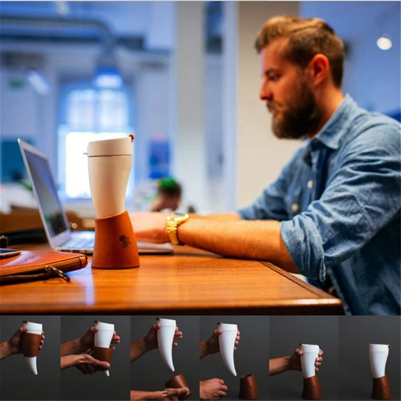 Кофейная кружка с козьим гудком 230 мл белая вакуумная изоляционная чашка