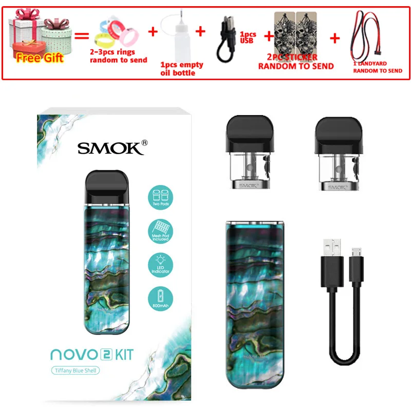 Tiffany blueshell SMOK pod starter kit SMOK novo 2 kit cobra covered vape pen kit с 450 мАч встроенным аккумулятором 2 мл емкость pod system kit - Цвет: Tiffany blueshell