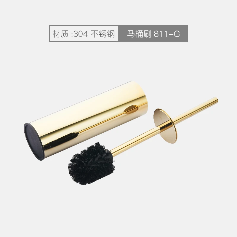 Прочный черный и золотой держатель для туалетной щетки настенные аксессуары