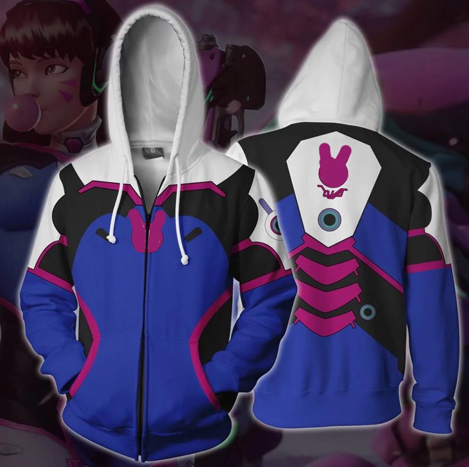 Игра OW D. VA Dva костюмы Hana Song 3D печатных Толстовка свитер косплей игры аниме