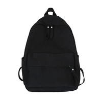 solid black backpack water proof oxford school bag minimalist style unisex leisure or travel bag brand high quality shoulder bag