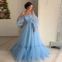 puffy tulle wedding dresses for women party 2022 new off the shoulder strapless prom gowns floor length dress robe de soir%c3%a9e