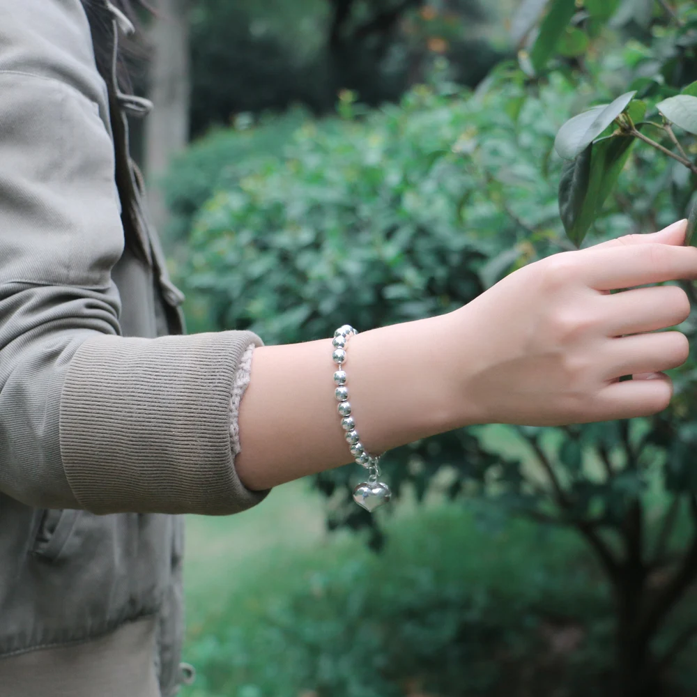 Женский браслет в форме сердца из серебра 925 пробы | Украшения и аксессуары