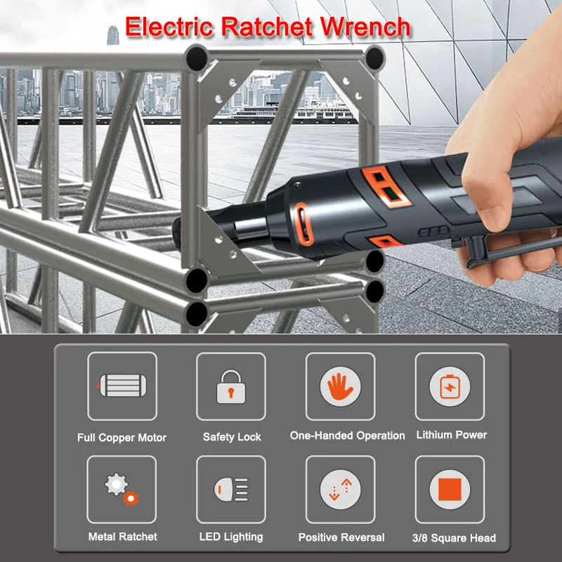 12 В Электрический гаечный ключ комплект 3/8 Аккумуляторный Трещоточный