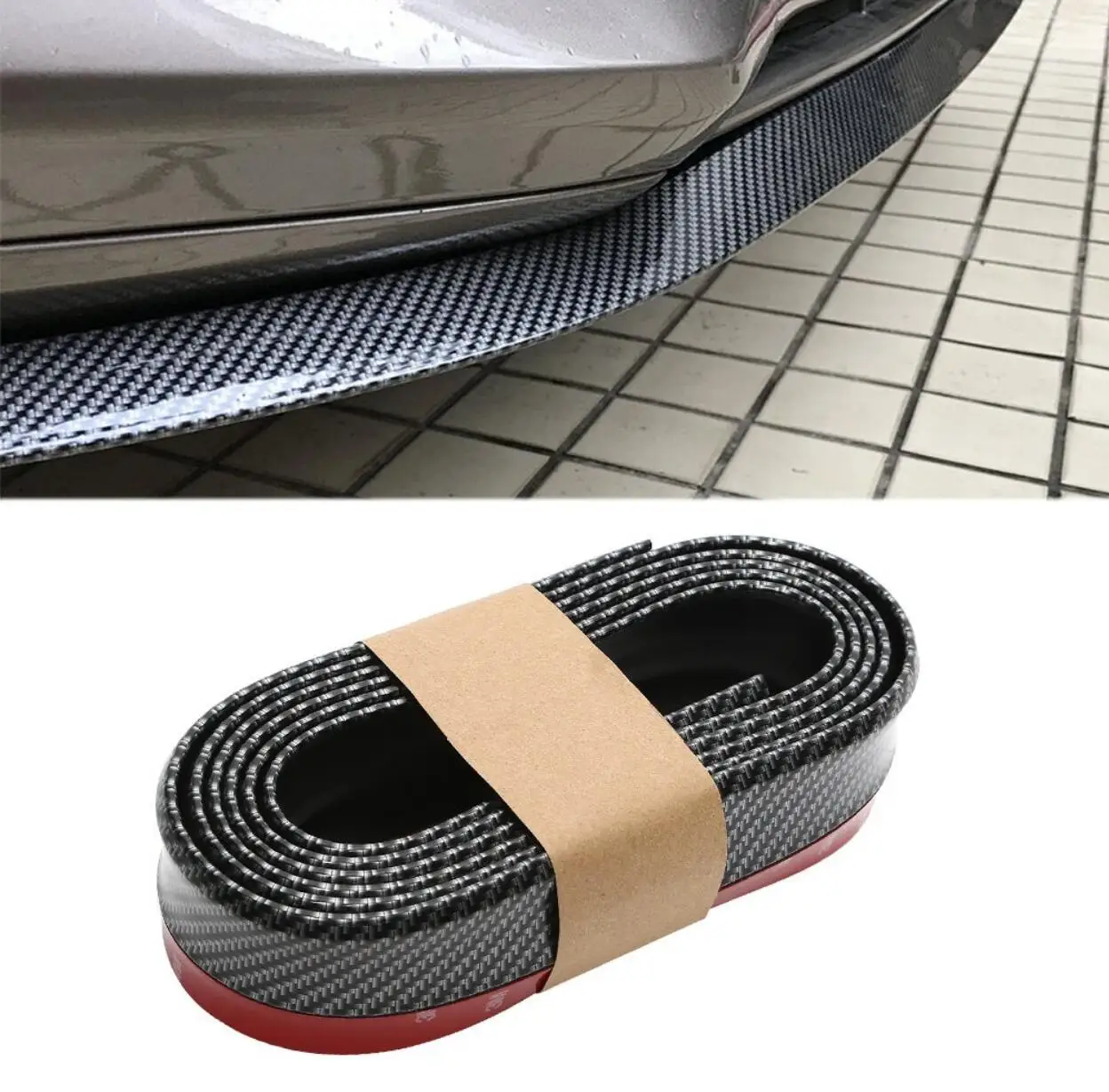 Стайлинг автомобиля Резиновая лента углеродный передний бампер для губ