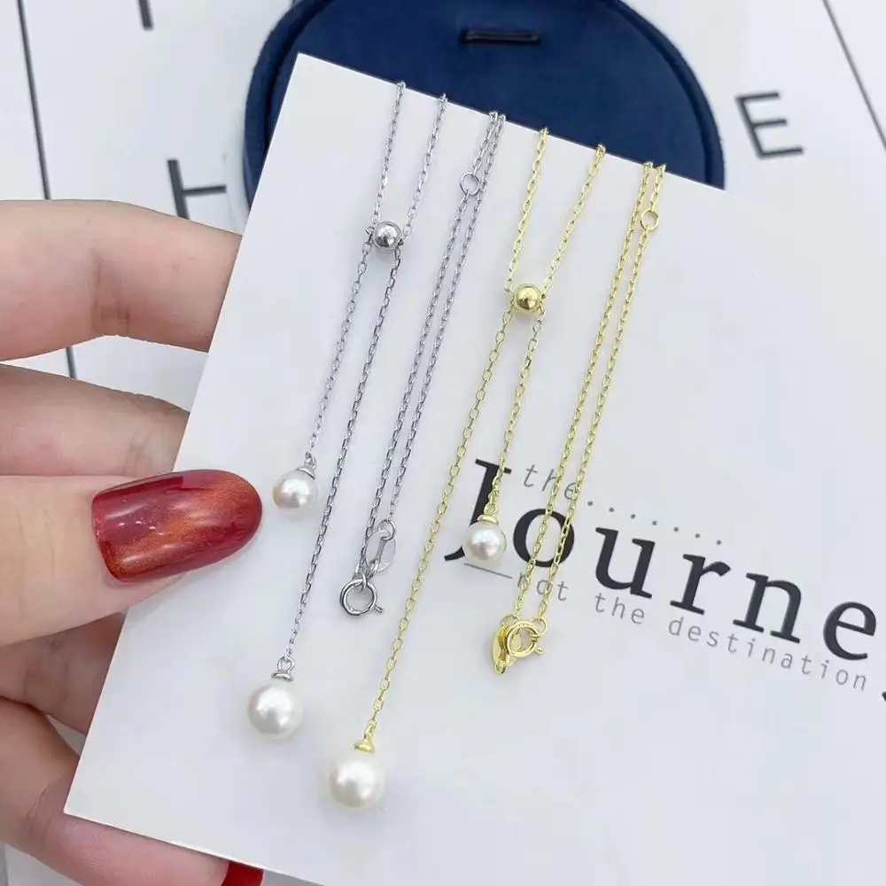 

Цепочка из серебра 925 пробы с жемчугом, два ряда