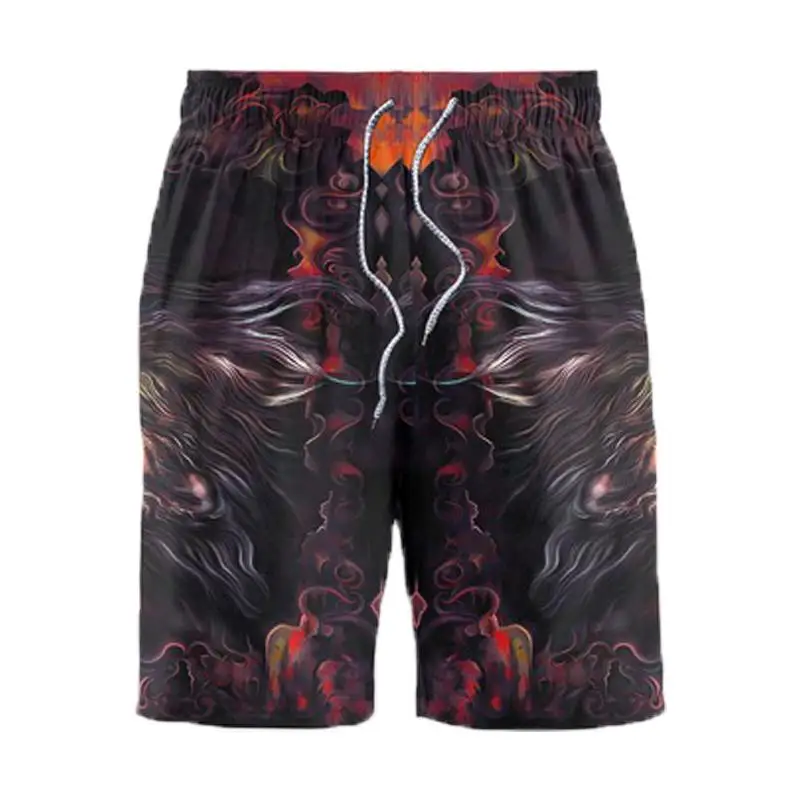 

2021 new fashion men's suit summer shorts loose suit unisex printed ancient wolf harajuku3D suit jackets graphic shirts