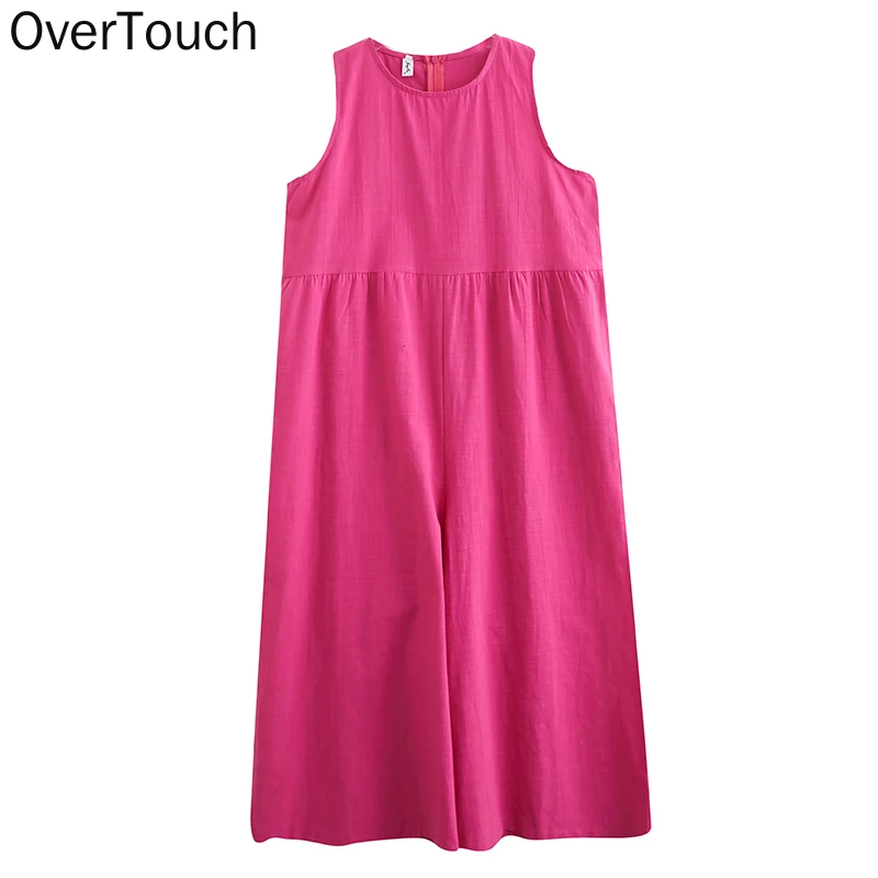 

Plus Size Women Jumpsuits Overalls Linen Wide Basic Leg Pants Trousers Solid Streetwear Fashion Loose Casual Jumpsuits