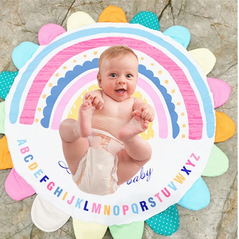 

47inch Non-Slip Reading Area Rug Sunflower Cartoon Play Mat Montessori Education Carpet Early Education Toy Baby Rugs