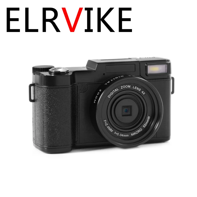 

ELRVIKE 2021 24MP HD Half-DSLR Professional Digital Cameras With 4X Telephoto Fisheye & Wide Angle Lens Camera Macro HD Camera
